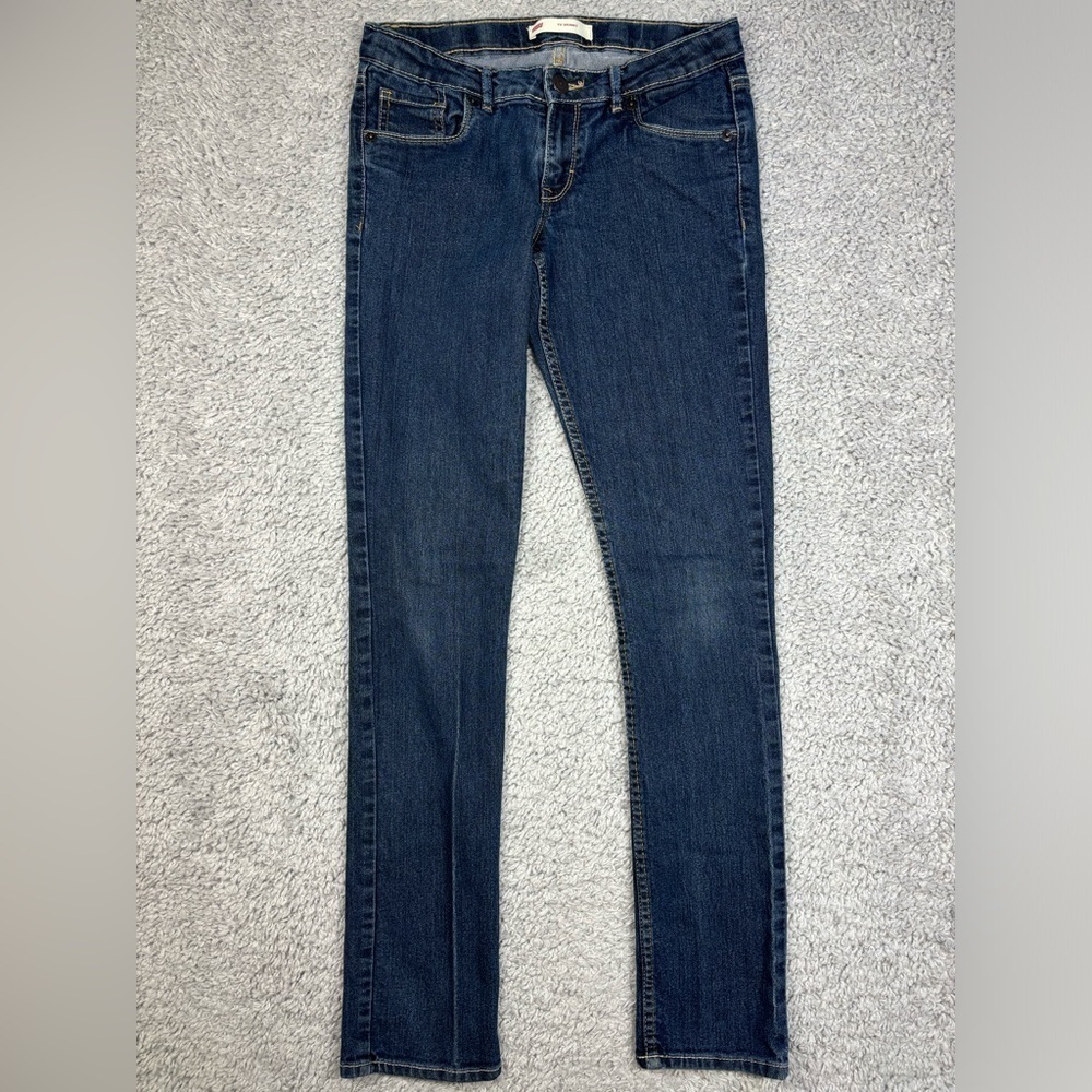Levi's Jeans Girls 16 Skinny 711 Dark Wash Denim School Basic Casual Dark Wash